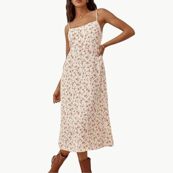 Reformation Women's Sloane Floral Midi Slip Dress | Sz Medium | Tosca Cream - Picture 1 of 16
